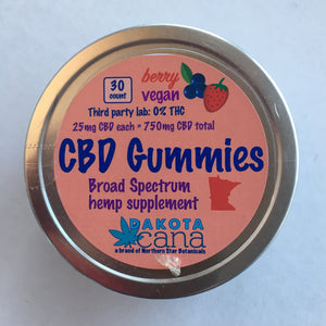 Vegan Broad Spectrum CBD Gummies, THC-free