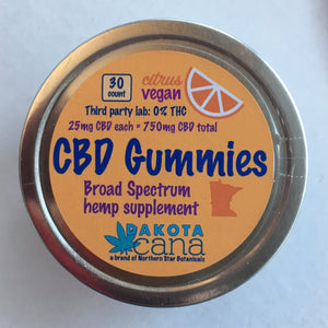 Vegan Broad Spectrum CBD Gummies, THC-free