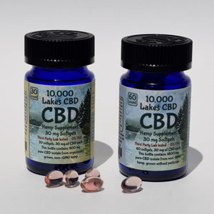 10,000 Lakes CBD Softgels - Premium Hemp Supplement, made in Minnesota